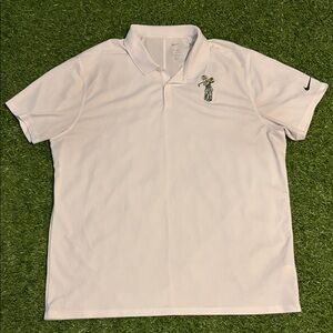 Nike Men's Classic White Polo Shirt with Michigan St golf logo.